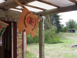 Udsigt fra terrassen mod skoven og bakken